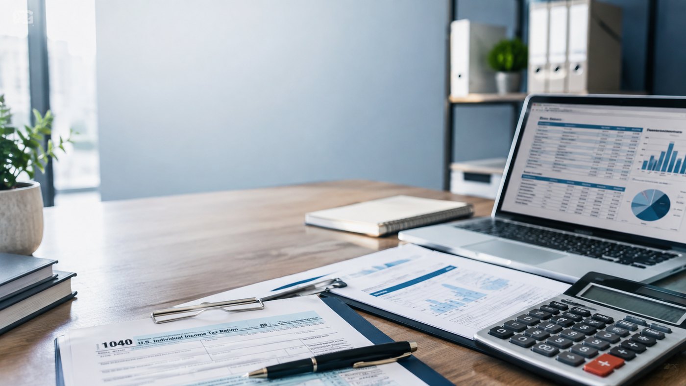 Professional tax planning workspace